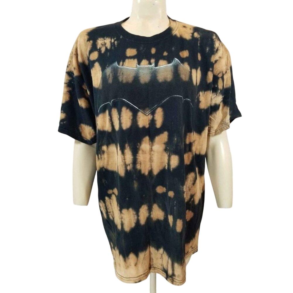 Justice League Tee t shirt Custom bleach‎ Tie-dye Batman Men's XL